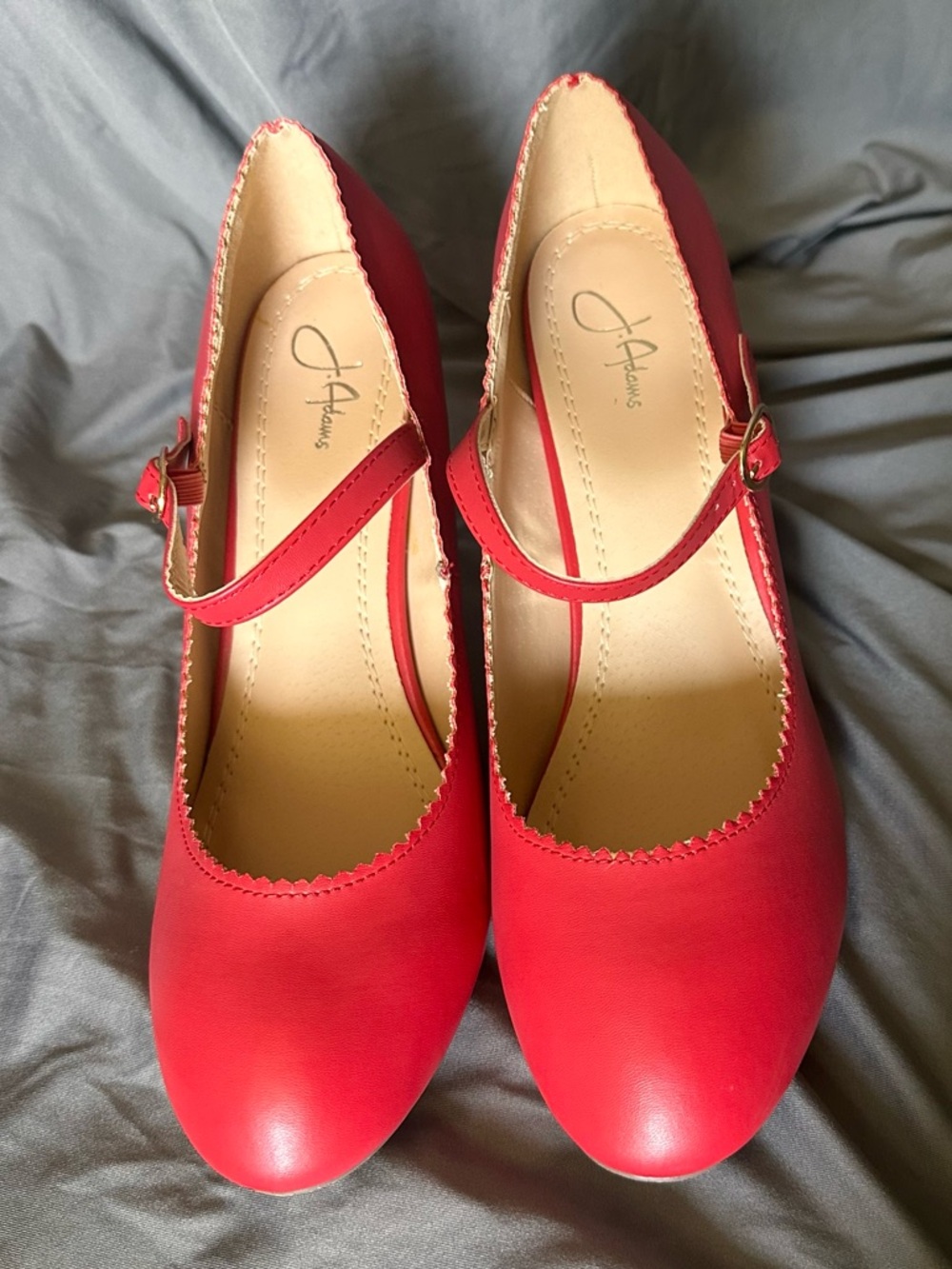 NWOB J. Adams Red “Honey” Mary Jane Heels - Picture 4 of 8